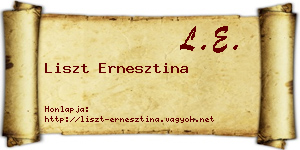 Liszt Ernesztina névjegykártya